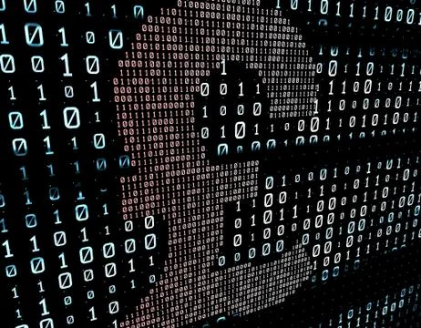 Binary code network matrix, sterling, data transmission and storage イラスト素材