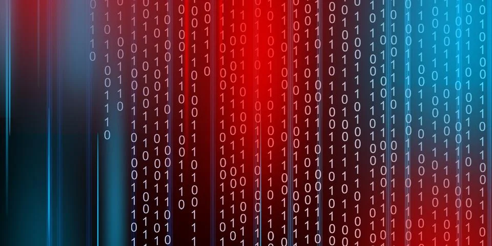 Binary code, new technologies, artificial intelligence with copy space. Stock Illustration