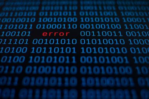 Binary code number background in blue on black screen Stock Photos