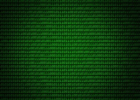 Binary code. Numbers 1 and 0 on black background 库存照片