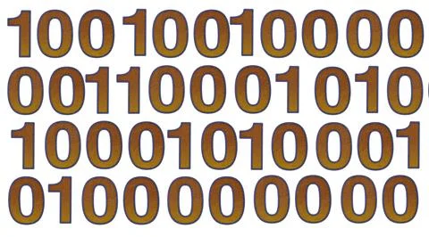 Binary code from numbers of 100 dollar banknote 写真素材