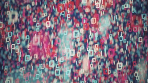 Binary code numbers flying forward with bokeh, 3D animation (Copy) Vídeos de archivo 344798536