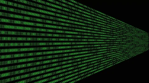 Binary code numbers - isolated technology background - perspective. 50 fps Video stock 156618876