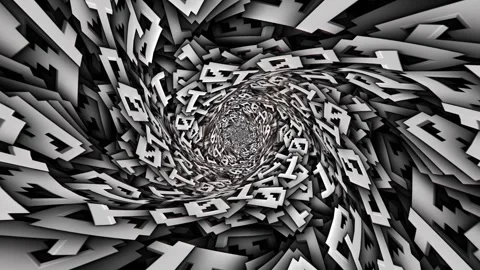 Binary Code Numbers, Zero and One on the Tunnel Walls Animation, Loop Stock Footage 252005643