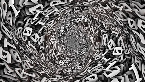 Binary Code Numbers, Zero and One on the Tunnel Walls Animation, Loop Stock Footage 252011318