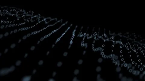 Binary code numbers zero and one wave across screen Stock Footage 333817415