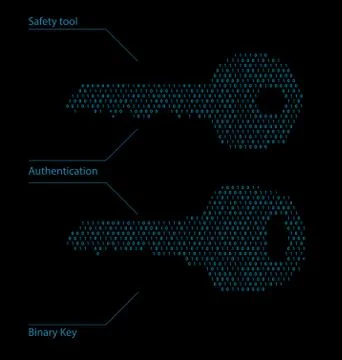 Binary Code Password, Safety Tool Illustrazione stock