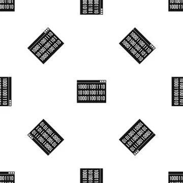 Binary code pattern seamless black Stock Illustration