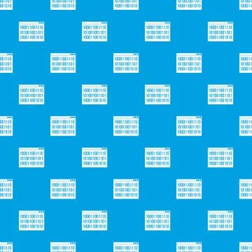 Binary code pattern seamless blue Stock Illustration