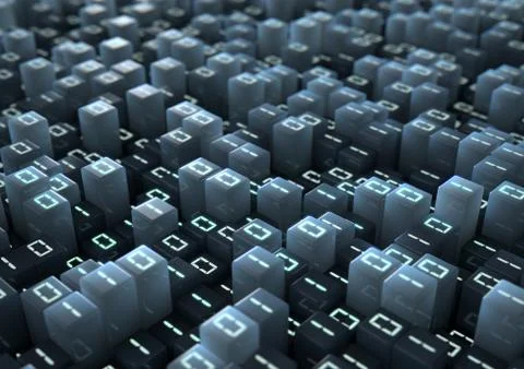 Binary Code Pixels Stock Illustration