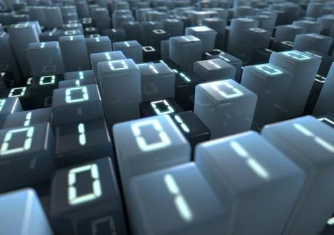 Binary Code Pixels Stock Illustration