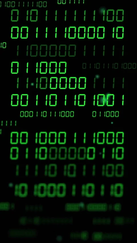 Binary code processing animation on black background Stock-Footage 323780969