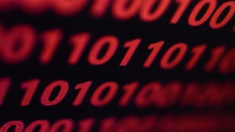 Binary code program on the monitor's screen. software code Stock Footage 204840830