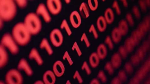 Binary code program on the monitor's screen. software code Stock Footage 204840860