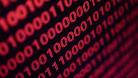 Binary code program on the monitor's screen. software code Stock Footage 204841039