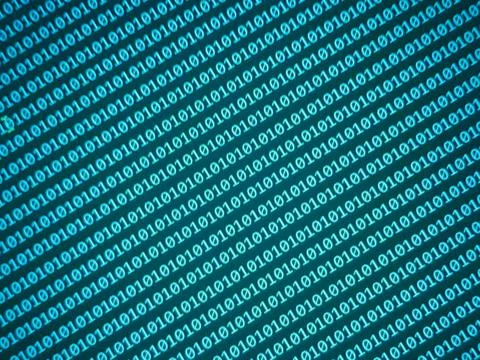 Binary code. Programming encoded information. Technology background. Stream o Foto stock