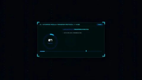 Binary Code Progress Loop with Futuristic Loading Interface Vidéo 337337330