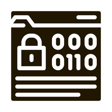 Binary code protection icon Vector Glyph Illustration Stock Illustration
