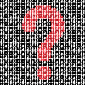 Binary code question mark. Stock Illustration