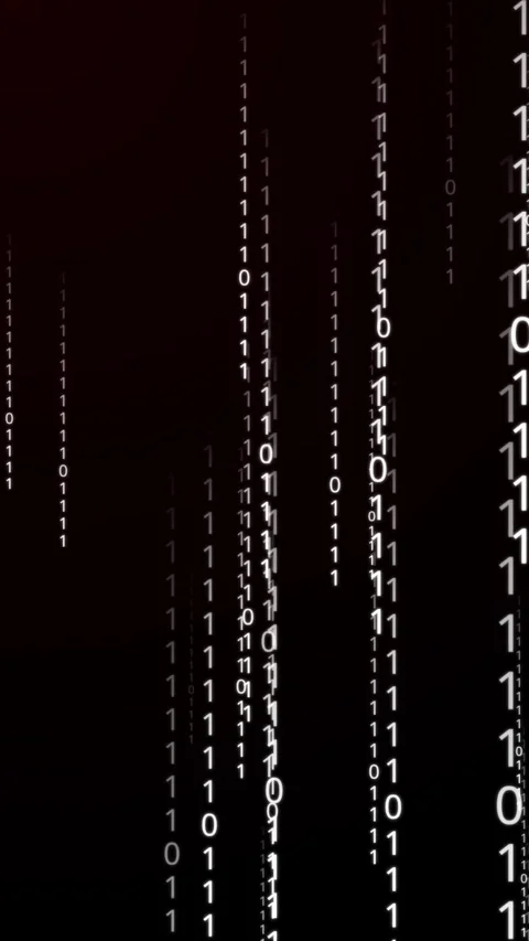 Binary Code Rain Animation Digital Data Stream Cyber Background Vídeo Stock 334933651