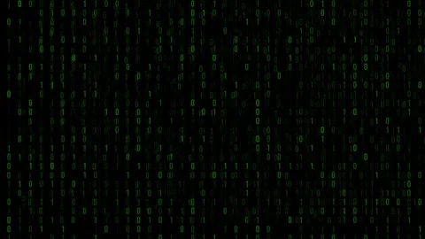 Binary Code Rain with Depth of Field and Light Effects Stock Footage 320164635