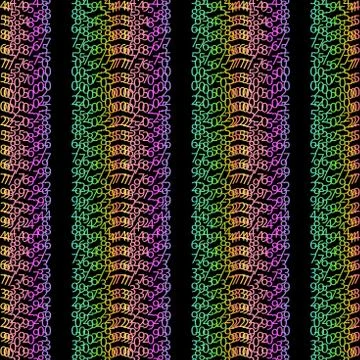 Binary code rainbow and black green background with digits on screen. Algorithm Stockillustratie