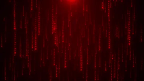 Binary code red ai futuristic abstract dark fast moving binary computer data. cy Stock Footage 311805707