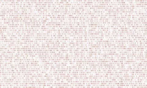Binary code red background with two binary digits, 0 and 1 isolated on a whit Stock Illustration
