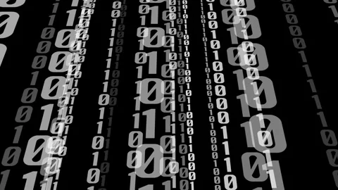 Binary code revealed unraveling the language of computers on a dark background. Stock Footage 251950936