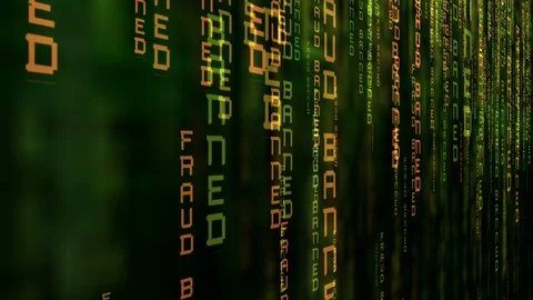 Binary Code Revealing Computer Fraud Data Matrix Background Stock Footage 99204531