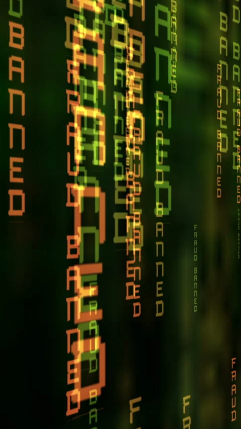 Binary Code Revealing Computer Fraud Data vertical video Stock Footage 257271639