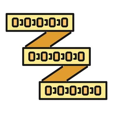 Binary code ribbon illustrating data processing workflow Stock-Illustration