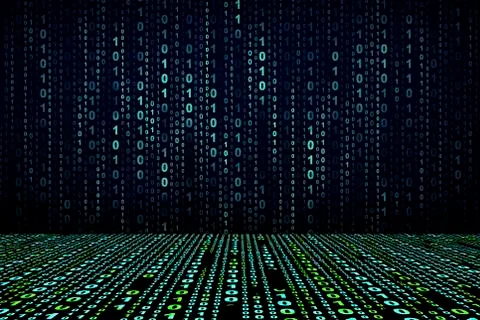 Binary code room Foto stock