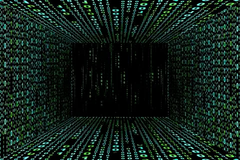 Binary code room Stockfoto's