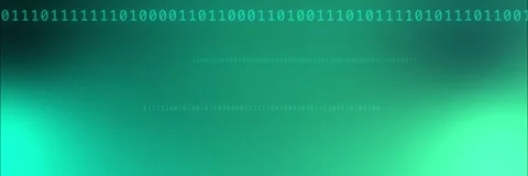 Binary code rows background template animation in green and cyan Stock Footage 340557758