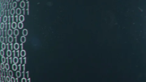 Binary Code Running on a Computer Monitor Stock Footage 100447936