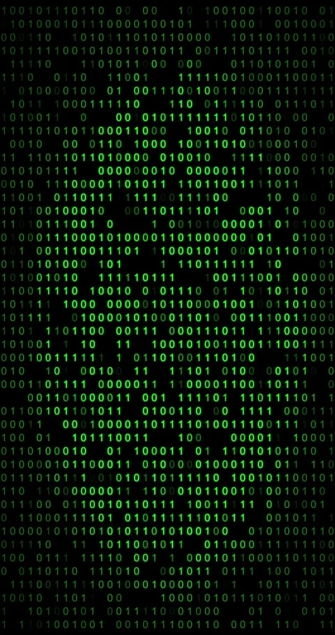 Binary code in a screen. 4K Vertical Stock Footage 313032759