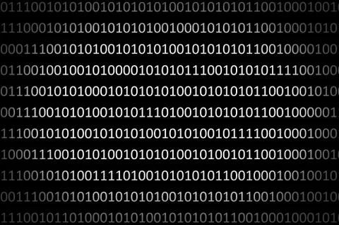 Binary code screen on black background 스톡 일러스트