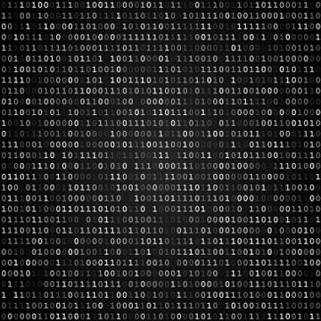 Binary code screen black 스톡 일러스트