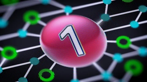 Binary code in the screen. Circuit board in the screen. Looping footage with cod Stock Footage 109189970