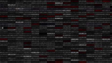 Binary Code Screen Stock Footage 65371175