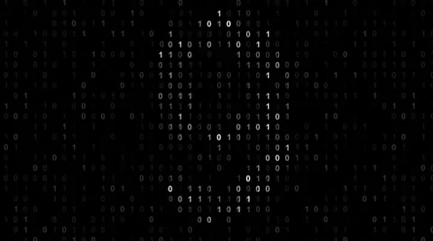 Binary code screen matrix style Stockbeeldmateriaal 31493373