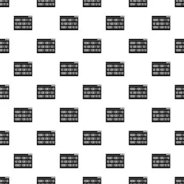 Binary code on screen pattern, simple style Stock Illustration