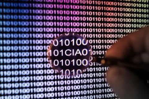 Binary code screen 库存照片