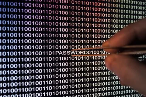 Binary code screen 스톡 사진