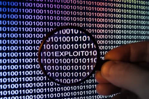 Binary code screen 库存照片