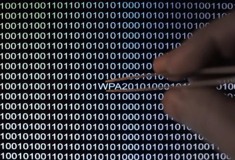 Binary code screen 스톡 사진