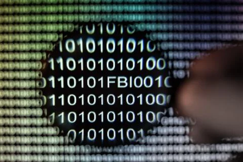 Binary code screen 스톡 사진