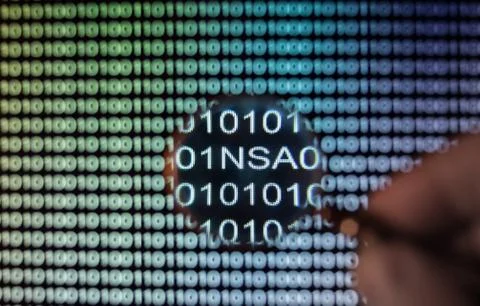 Binary code screen Stock Photos