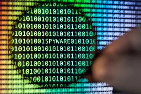 Binary Code screen Foto stock